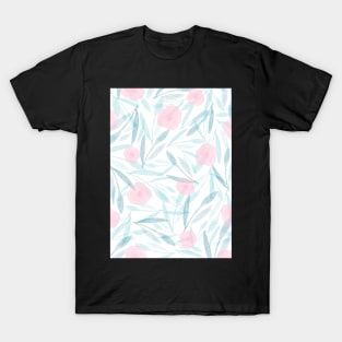 Watercolour Floral (Teal & Pink) T-Shirt